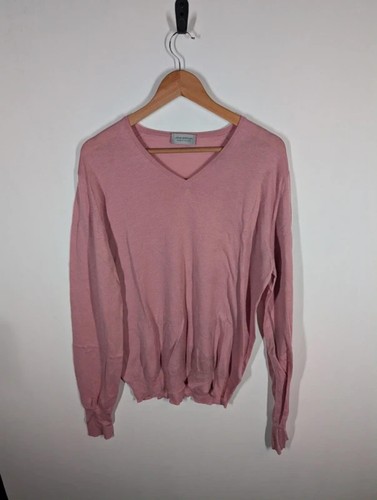 John smedley neck pink wool - v,