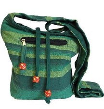 Nepal Sling Shoulder Bag - Hippy Ethnic Handbag -forest Green