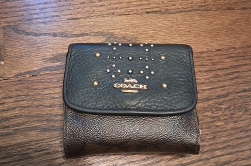 Coach leather mini wallet - leather,