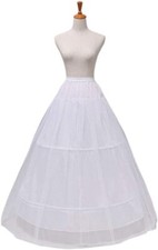 Bride Wedding Dress Support Petticoat 2 Hoops 1layer Yarn Skirt Women
