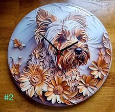 Dog Lovers Clocks 3d effect. Select Your Favourite Breed 