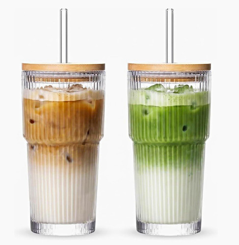 600ml ribbed clear - clear, glass