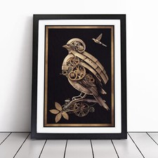 Steampunk Bird Framed Canvas