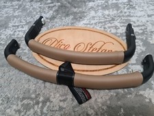 Bugaboo Buffalo custom faux leather handle bar & bumper bar covers set Fawn New