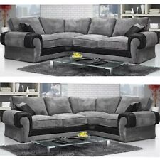 Portland Large Corner Sofa LEFT RIGHT 3&2 Black+Grey or Brown+Coffee Cord Suite