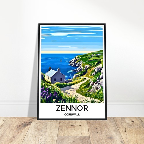 Zennor travel print - print, cornwall