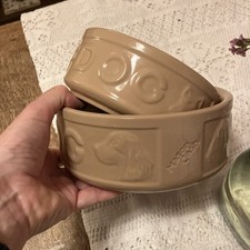 Mason Cash Stoneware Dog Bowl Set of 2 Dog Bowls - 1 Small 1 Medium - Good Used