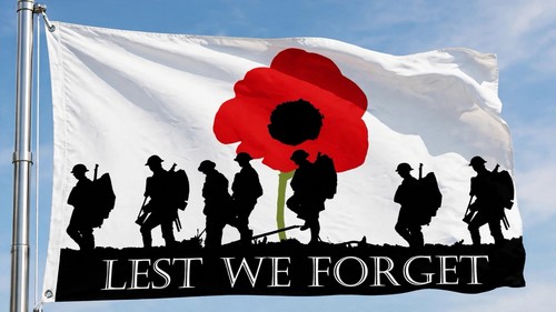 Lest forget 5x3 feet flag - 5x3,