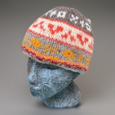 Pachamama Fairisle Beanie Men’s 100% Wool Knit Fleece Lined Hat Made In Nepal