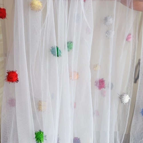 Colorful pom tulle - colorful,