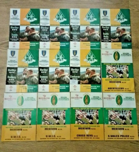 Merthyr rugby programmes 1996 - merthyr,