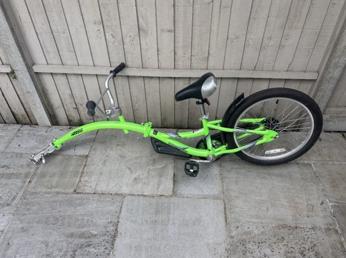 Kids green tag along bike - kids,