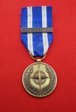 Full Size NATO Medal & Ribbon with ISAF Afghanistan Clasp
