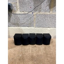 Lot of 5 Surround Speakers Black Wired RCA Stereo for Home Theater System