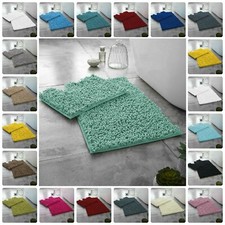 MEMORY LOOP BATH MAT SET PEDESTAL NON SLIP SUPER SOFT TOILET BATHROOM RUG 2PC