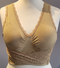 Ladies Twin Pack Black / Nude Non Wired Full Cup Support Wireless Bra Size L