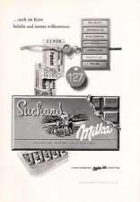 1961 SUCHARD MILKA Chocolate Original Vintage German Magazine Ad 