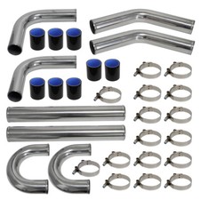Universal 8 PCS 2.36" 60mm Turbo Intercooler Pipe Kit + Silicone Hose Clamps BK