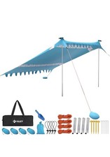 VILLEY 3m x 3.3m sun tent,UPF50+ UV protection lycra beach tent for 6 people