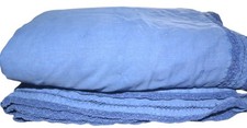 ZARA HOME LINEN QUILTED FRENCH BLUE LINEN BED COVER 230CMS X 250CMS PRE-OWNED