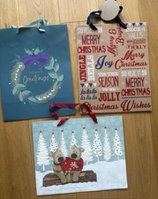 3 x Large Christmas Gift bags 13” x10.5” - Ex Condition