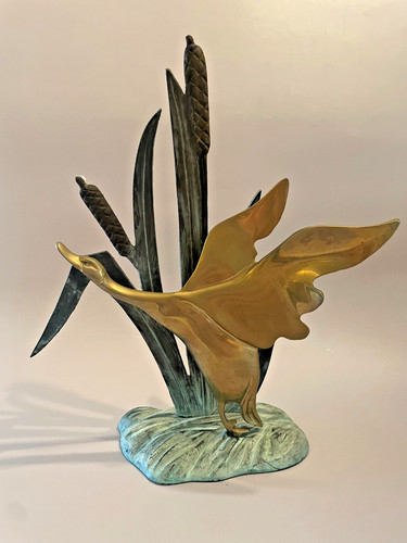 Vintage mcm brass flying duck - vintage,