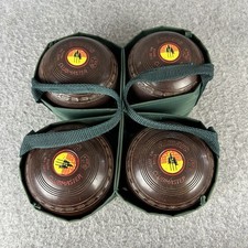Almark Clubmaster Lawn Bowls Size 3 M Set Of 4 With Carry Case 9H113