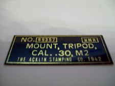 militaria WW2 U.S plate MOUNT
