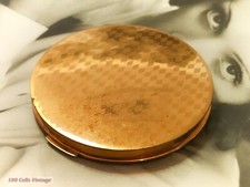 Stratton diamond pattern gold tone-Vintage Powder Compact-Make Up-Mirror-1o