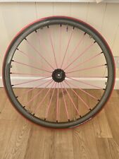 25" Spinergy SLX 24-Spoke Wheelchair Wheel – Pink PBO Spokes
