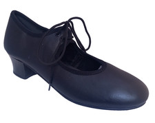 Black Leather Cuban Heel Tap