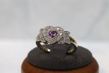 9ct Yellow Gold Diamond & Kunzite Cluster Ring - Size N - UK Hallmark