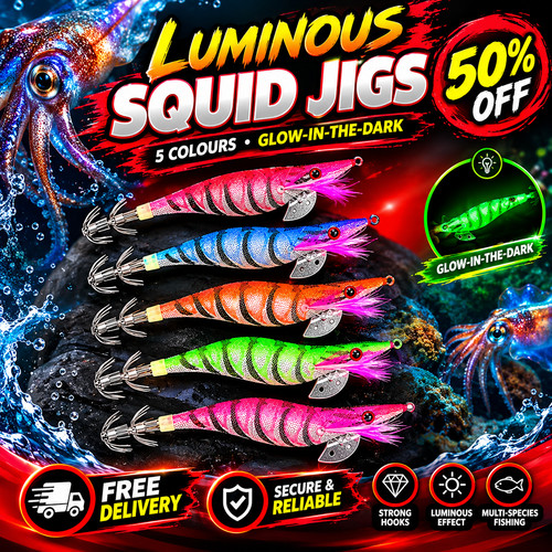 5pcs luminous squid jigs - 5pcs,