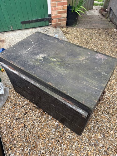 Old wooden chest previously - chest,