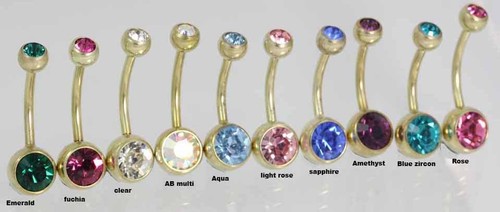 Belly bars solid - belly, gold