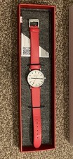 MONDAINE Ladies Evo2 35mm Red Strap Watch Leather Strap