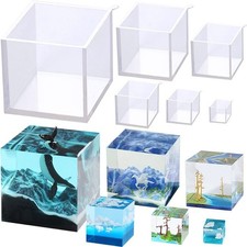 1xClear Silicone Cube Molds Large Deep Square Epoxy Resin Mold Transparent Molds