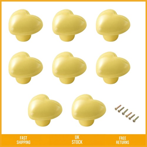 Charming yellow heart ceramic - yellow,