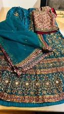 3 Pieces Indian Pure Silk Heavy Embroidery Lehnga Set