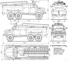 zil 131 as 40 variant Blueprint Drawing A4 Photo