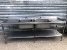 Sink double bowl stainless steel W240 /Catering: Commercial