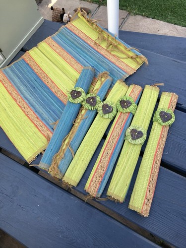 Woven rafia placemats - placemats, &