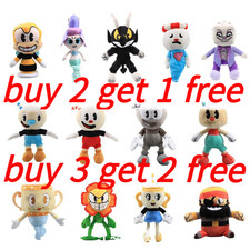 Cuphead Game Mugman Mecup And Brocup Dice Cup Head Plush Toy Stuffed Doll Gift