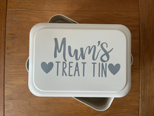 Personalized treat tin beige - personalized,