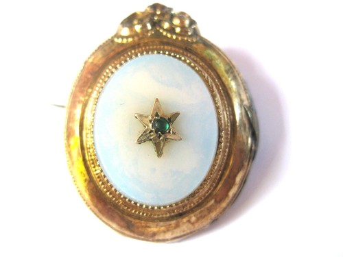 Antique brooch silver - brooch, gilded