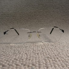 Specsavers Glasses Frames Lite 175 Blue Rectangle Rimless Eyewear Spectacles