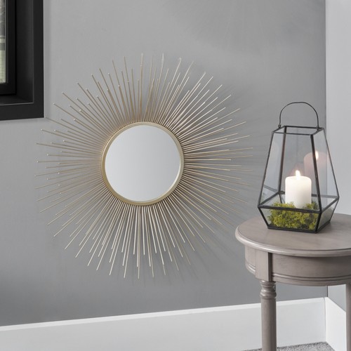 Round wall mirror gold - wall,