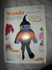 VAL PIERCE WANDA  WITCH HALLOWEEN TOY KNITTING PATTERN SEE DESC GOOD CONDITION