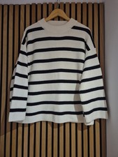 H&M Sweater Black-white Stripes Jumper Size Medium