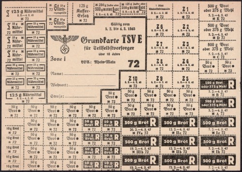 Food rations coupons - , 1945